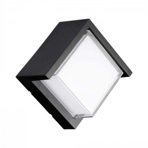 Oldalfali dekor lámpatest - fekete (12W - négyzet) természetes fehér IP65 - 218540