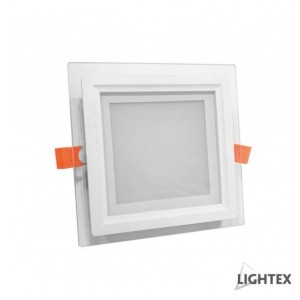 Lightex - 6W beép. mini üveg LED panel, négyzet, IP44,4000K - LTX30040