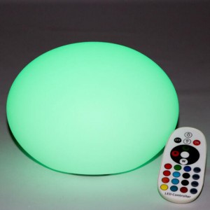  RGB LED világítású kerti dekoráció, akkuval, távirányítóval - ovális gömb - 40141