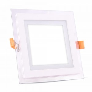 Üveg keretes LED panel 6W, négyzet (3000K) -4738