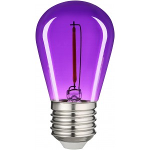 Avide - Színes LED Izzó - 0.6W E27 filament, lila, ST64 - ABDLF-0-6W-P