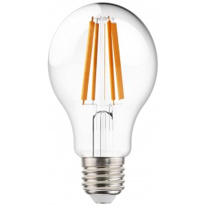 Avide - Filament LED fényforrás, 12W E27 A65 360°, High Lumen, WW, 2700K - Meleg fehér