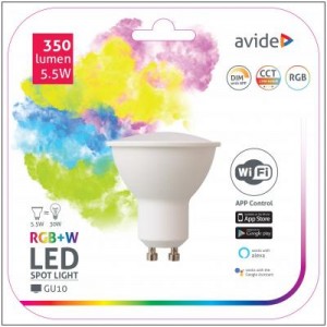 Avide - GU10 5.5W Spot LED égő RGB+W (CCT) - ASGU10RGBW-5-5W-WIFI