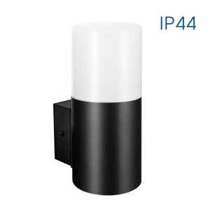 E27 fali lámpatest fekete, kerek, IP44, Kyoto - HT004343