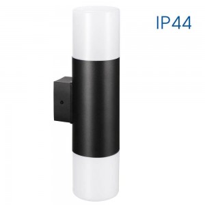 2xE27 fali lámpatest fekete, kerek, IP44, Kyoto - HT004344