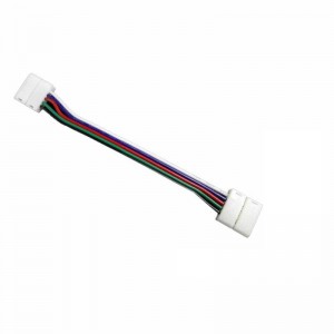Forrasztásmentes egyenes toldóelem kábellel 5050-es (12mm) RGBW LED szalaghoz -ML012