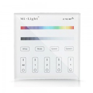 RGB/RGBW T3 Fali Csoporttávirányító üveg előlappal LED szalaghoz, vezetékes -ML017