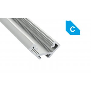 Aluminium sarok profil LED szalaghoz 2 méter átlátszó búrával -11291NR