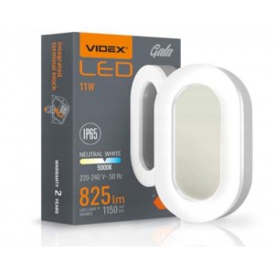 Videx - 11W mennyezeti lámpatest,190mm x 113mm, fehér , ovális, IP65, 5000K - VLE-BHFO-115